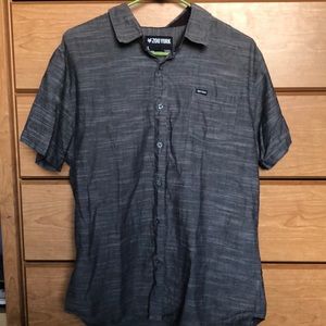 Gray Zoo York Large Button-Down Short Sleeve